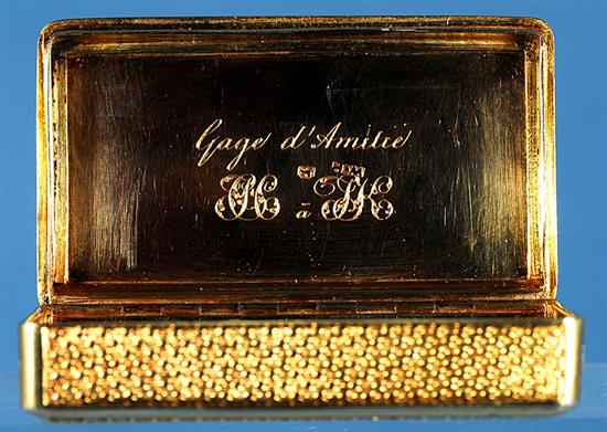 A good George III silver gilt snuff box, Length 80mm Width 55mm Weight 6.4oz/181grm